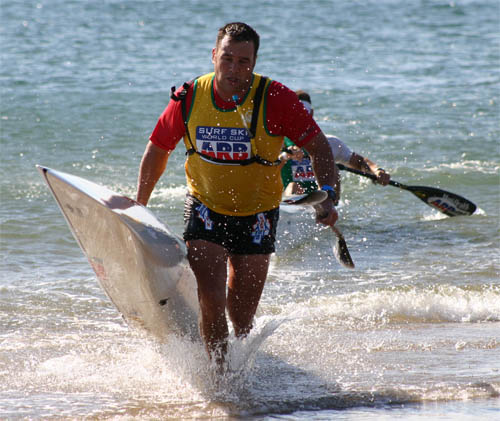 Ash Nesbit at the finish of the ARB Surf Ski World Cup 2007 Ash Nesbit at the finish of the ARB Surf Ski World Cup 2007